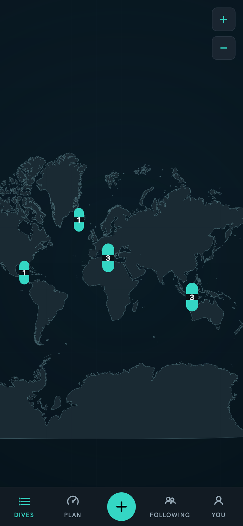 The dive map: everywhere you've been